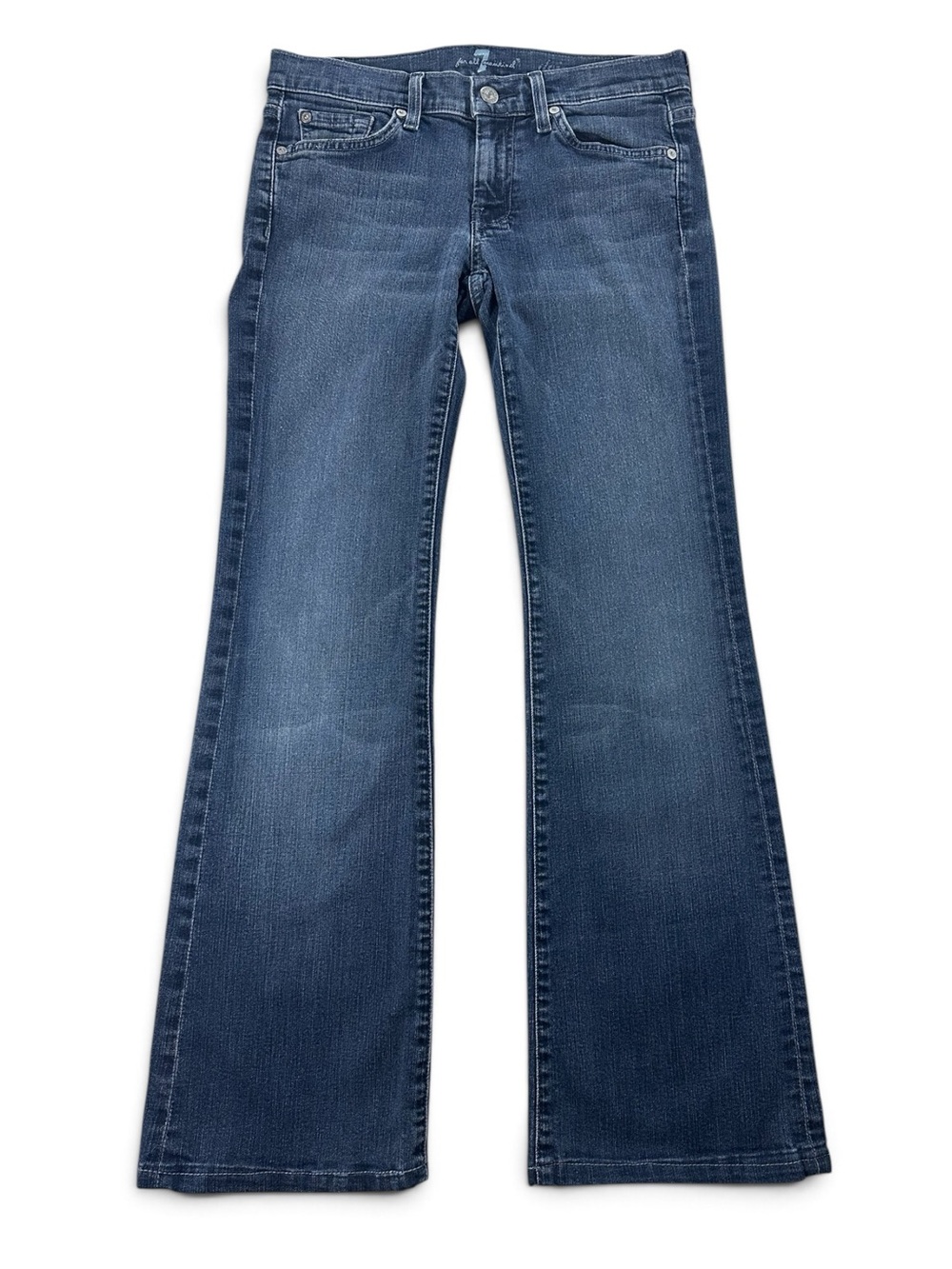 7 For All Mankind Womenās 27 Mid-Rise Indigo Flare Jeans